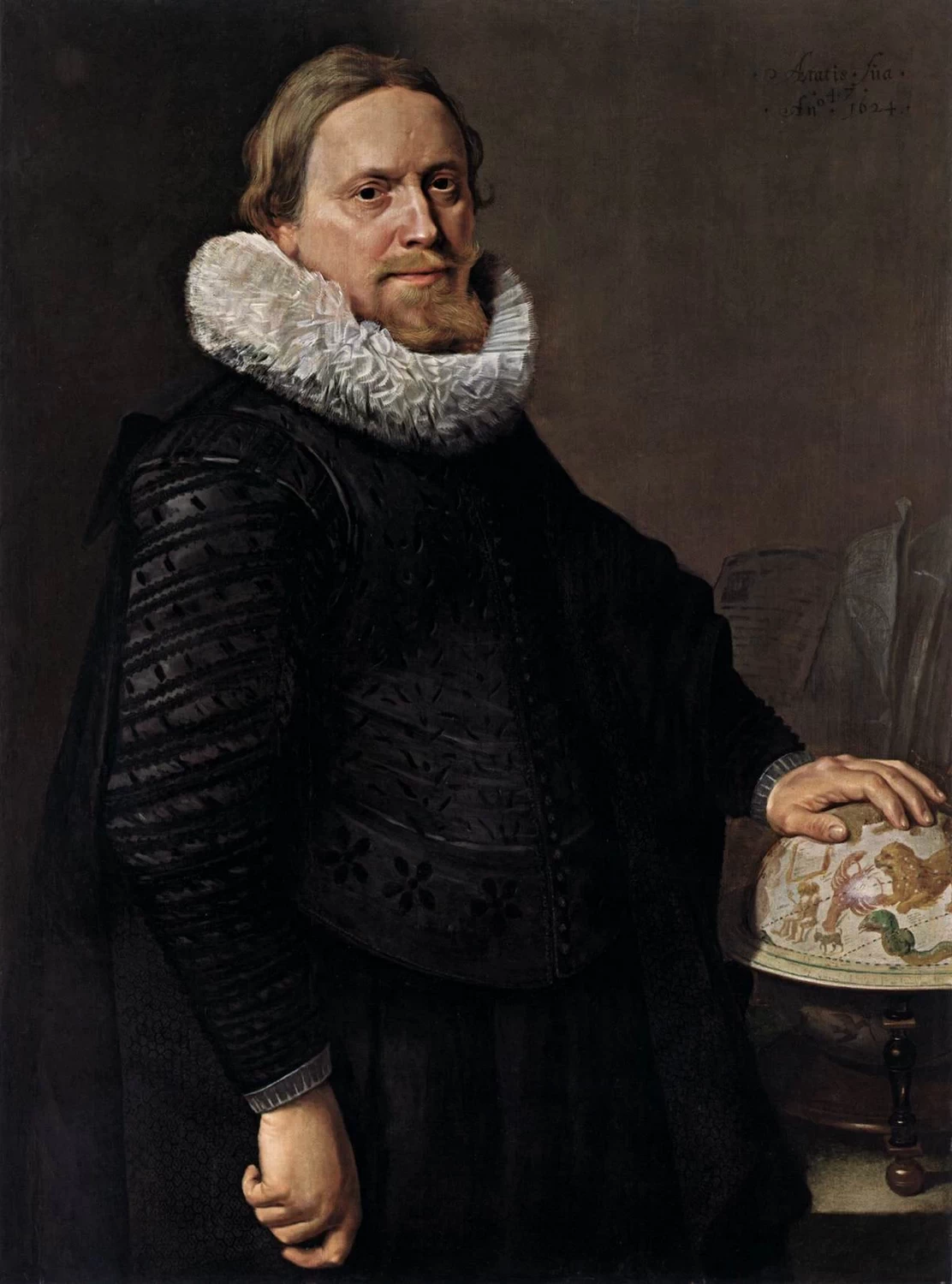 Uomo con globo celeste - dettaglio, Metropolitan Museum of Art, New York